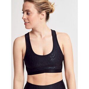 Women's Soulcycle Soul Diamond Cut Black Sports Bra, Size Small